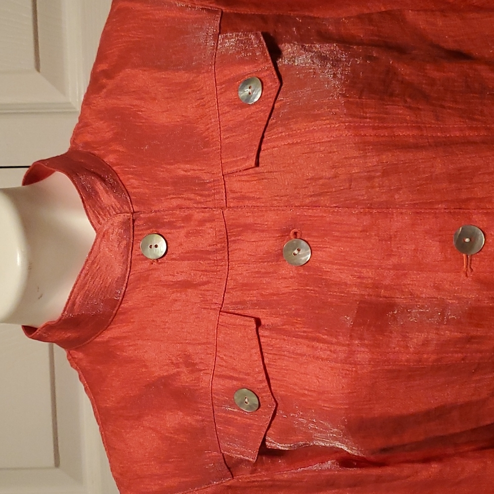 Ruby Rd. Button-Down Women's Coral Long Sleeve - … - image 3